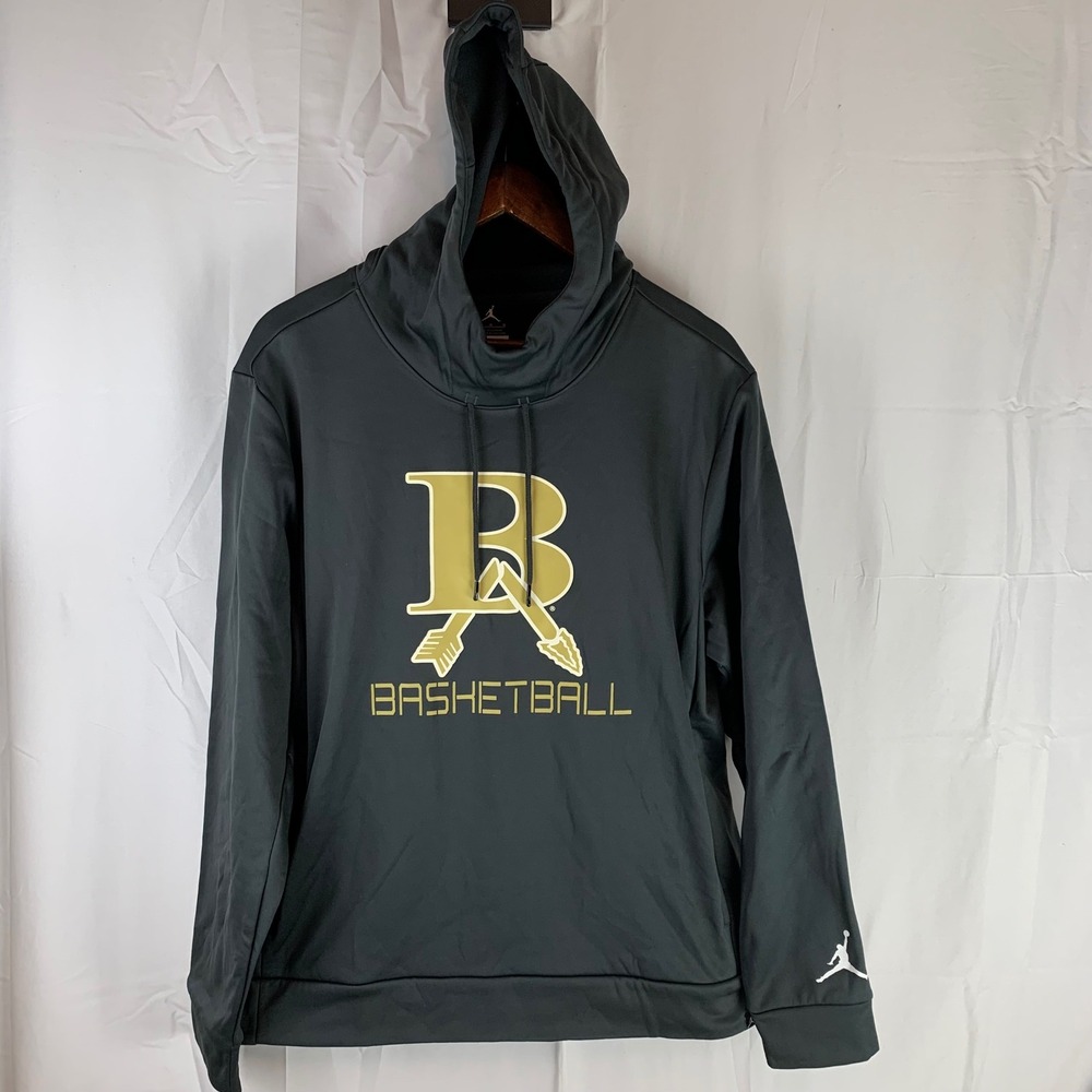 Broken Arrow Tigers Jordan Basketball Hoodie Mens Large Grey Therma-FIT Pullover